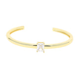 Single Geometric Dainty Wide Open Band Cuff Bangle