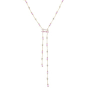 Pink Green Cubic Zircon Necklace