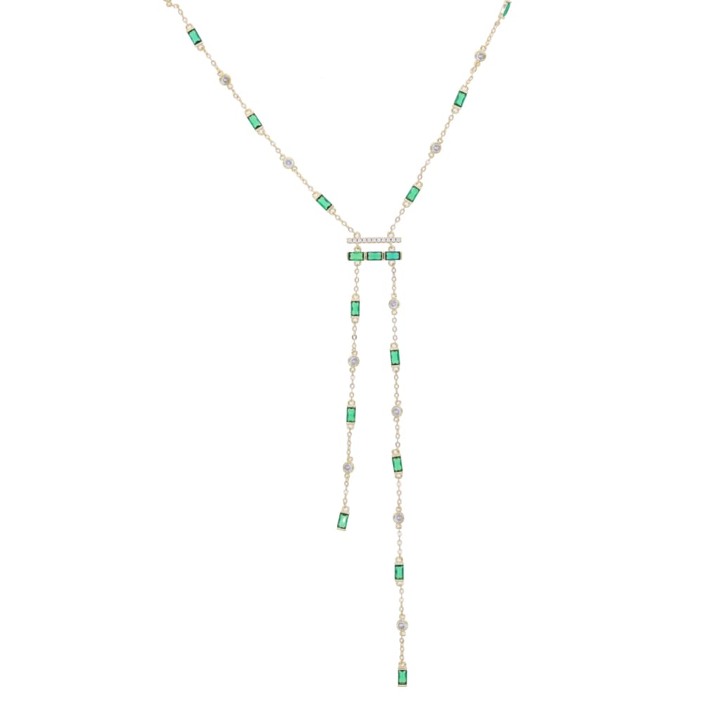 Pink Green Cubic Zircon Necklace