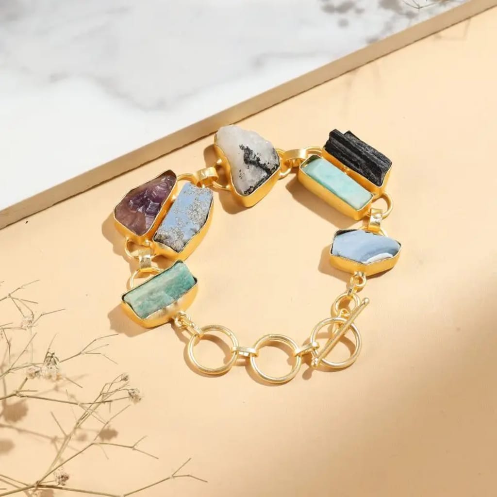 Natural Stone Charm Bracelet